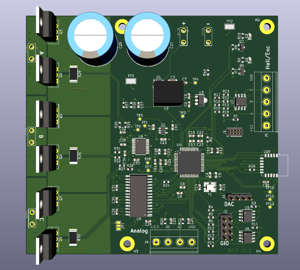 3D render of control board